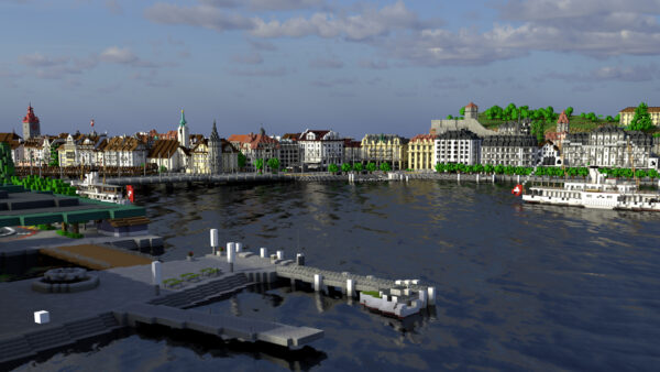 Wallpaper City, Harbor, Switzerland, Lucerne, Minecraft