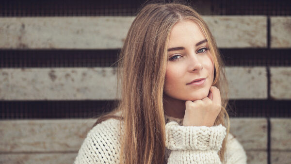 Wallpaper Woolen, Model, Dress, Girl, Knitted, Wearing, White, Blonde, Girls