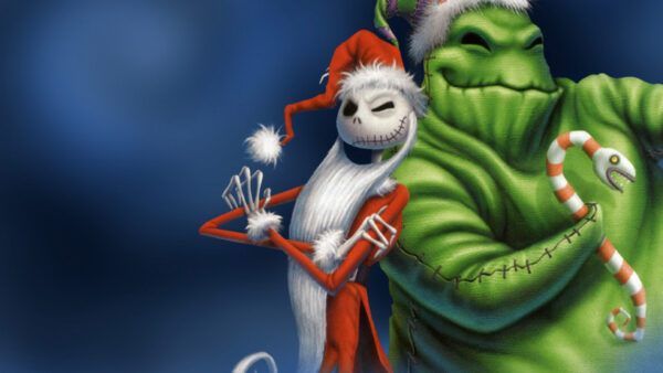 Wallpaper Wearing, Santa, Nightmare, Skellington, Dress, Movies, Christmas, The, Blue, Desktop, Claus, Background, Jack, Before