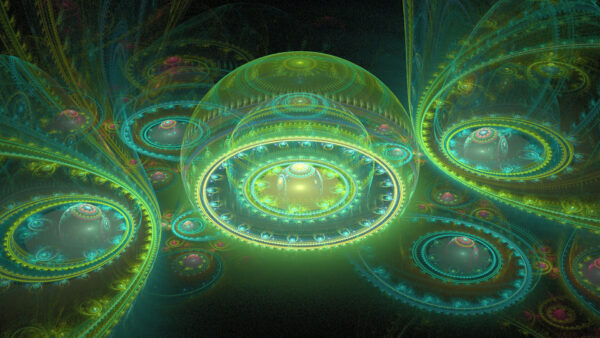 Wallpaper Desktop, Green, Fractal, Abstract