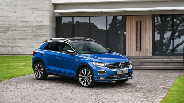 Wallpaper Blue, T-Roc, Volkswagen, Cars, Car, SUV