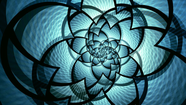 Wallpaper Glassy, Art, Abstract, Blue, Flower