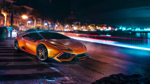 Wallpaper Huracan, Lamborghini, Orange, Car, Luxury