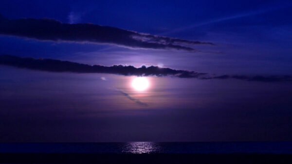 Wallpaper Sky, Moon, Night, Purple