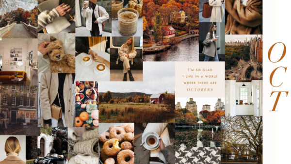 Wallpaper Collage, Coffee, Trees, Dog, Cup, Puppy, Girls, Autumn, Fall