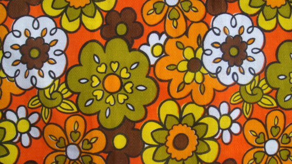 Wallpaper Art, Desktop, Flowers, White, Spoonflower, Orange, Green