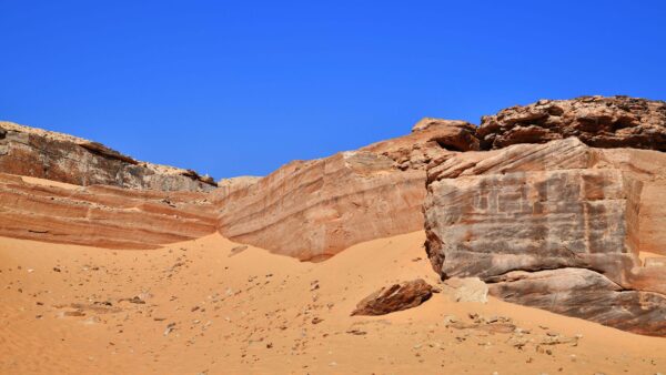 Wallpaper Beach, Sand, Rocks, Under, Nature, Blue, Sky