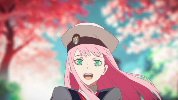 Wallpaper And, The, Red, FranXX, Trees, Background, Blue, Darling, Zero, Two, Hat, With, Sky, Anime, Shallow, Brown