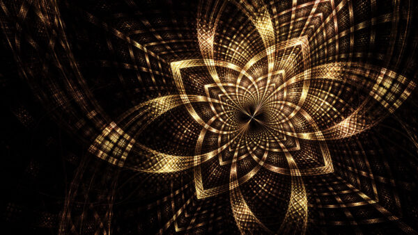 Wallpaper Trippy, Lines, Fractal, Brown, Scattering, Yellow, Mobile, Desktop