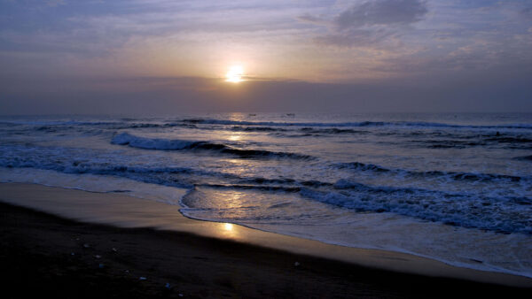 Wallpaper Under, Blue, Mobile, Sky, Sea, Desktop, Waves, Black, During, Beach, Sunset, Nature, Clouds