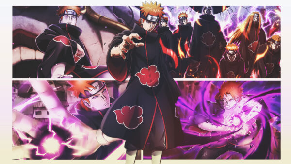 Wallpaper Dress, Redhead, Pain, Purple, Black, Background, Naruto