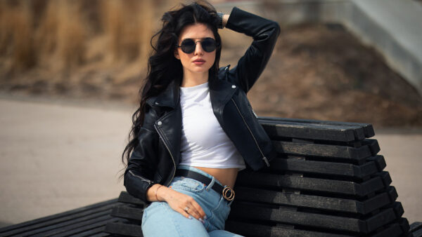 Wallpaper Girl, Girls, Top, Blue, White, Overcoat, Jeans, Black, And, Wearing, Model