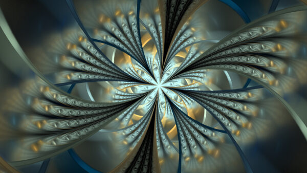 Wallpaper Grey, Pattern, Flower, Fractal, Light, Abstract, Shape, Yellow, Abstraction