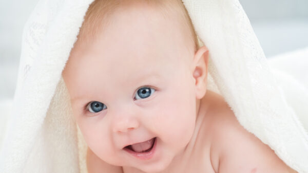 Wallpaper White, Baby, Eyes, Cute, Toddler, Smiling, Cloth, Inside, Blue