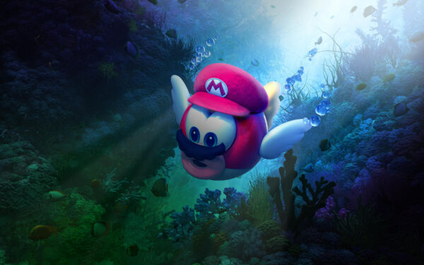 Wallpaper Underwater, Mario, Super, Odyssey