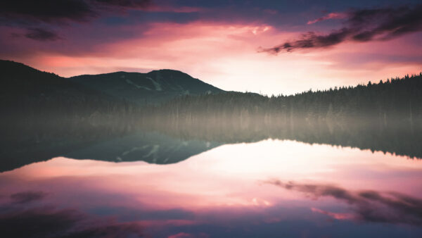 Wallpaper Reflections, Lake, Sunset