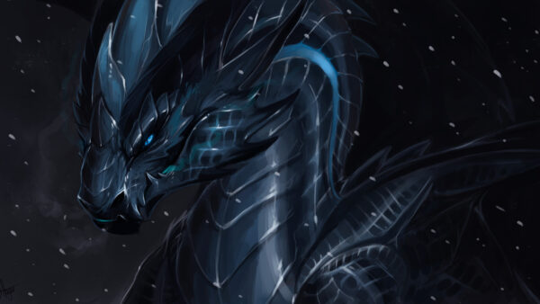 Wallpaper Blue, Dragon, Desktop, Background, Starry, Fantasy, Dreamy