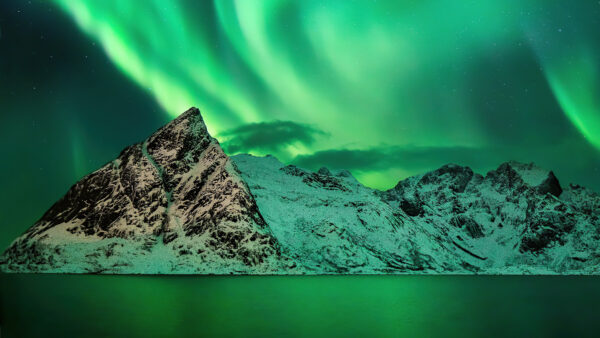 Wallpaper Desktop, Nature, Colorful, Covered, Aurora, Mountains, Sky, Mobile, Snow