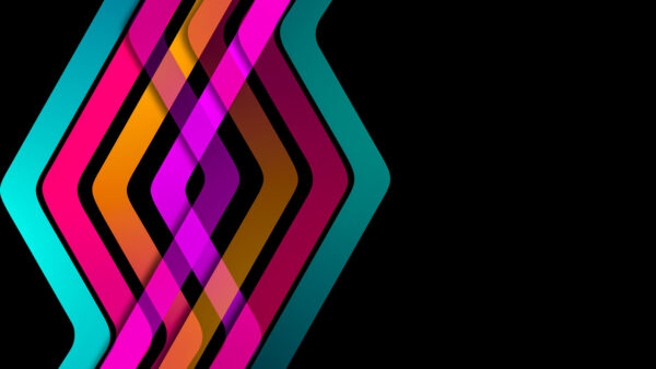 Wallpaper Background, Black, Formation, Colorful, Abstract, Lines, DNA, Mobile, Desktop