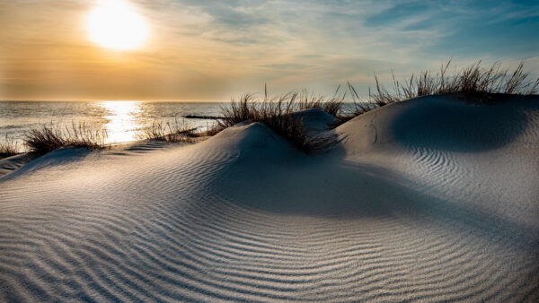 Wallpaper Dune, During, Desktop, Mobile, Sunset, Sky, Nature, Cloudy, And, Under, Beach