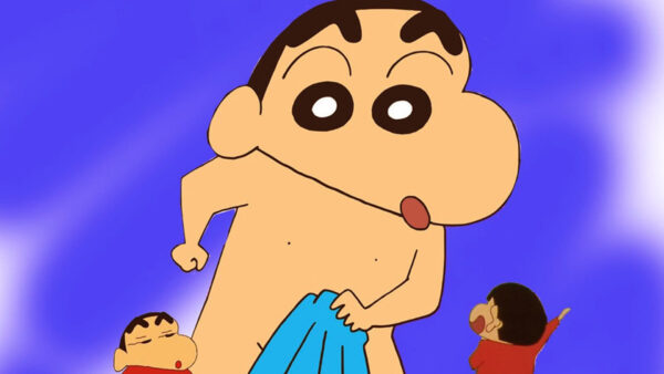 Wallpaper Shinchan, Background, Blue