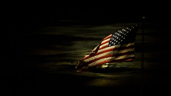 Wallpaper Nighttime, Desktop, During, Moon, Sky, Cloudy, Black, Flag, American, Background