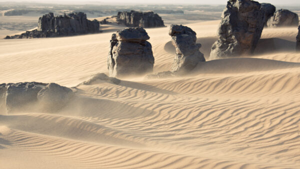 Wallpaper Landscape, Wind, Dust, Dune, N’Ajjer, Africa, Tassili, Sand, Algeria, African, Rock, Desert, Sahara