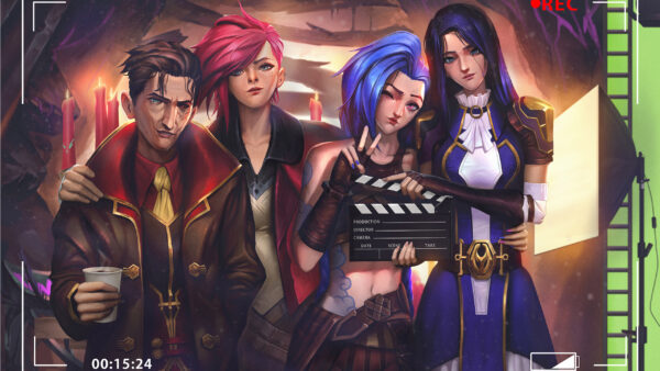 Wallpaper Caitlyn, Arcane, Silco, Jinx