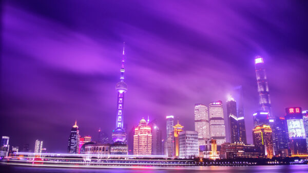 Wallpaper Shanghai, Skyline, Tower, Desktop, Night, Travel, Mobile, Pearl, City, Oriental, Skyscraper