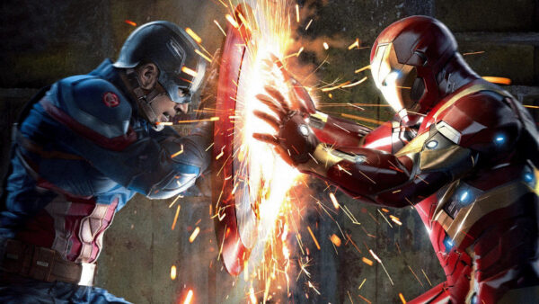 Wallpaper America, Fights, Iron, Captain, With, Man
