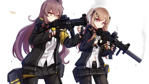 Wallpaper Games, With, Frontline, And, Girls, UMP9, Two, Desktop, Background, UMP45, White