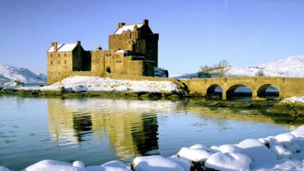 Wallpaper Scotland, Travel, Covered, Snow, Castle
