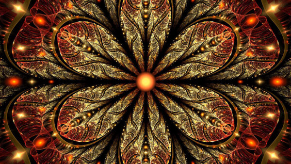 Wallpaper Glitter, Trippy, Patterns, Red, Yellow, Fractal, Desktop