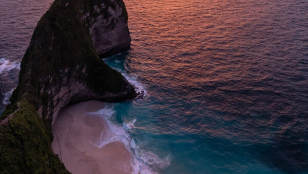 Wallpaper Sunset, During, Aerial, Ocean, View, Nature
