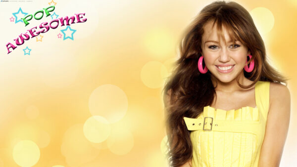 Wallpaper With, Yellow, Charming, Dress, Miley, Smile, Desktop, Cyrus