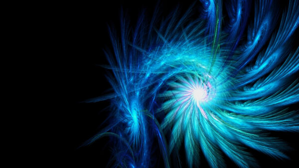 Wallpaper Fractal, Abstract, Shine, Helix, Abstraction, Light, Blue