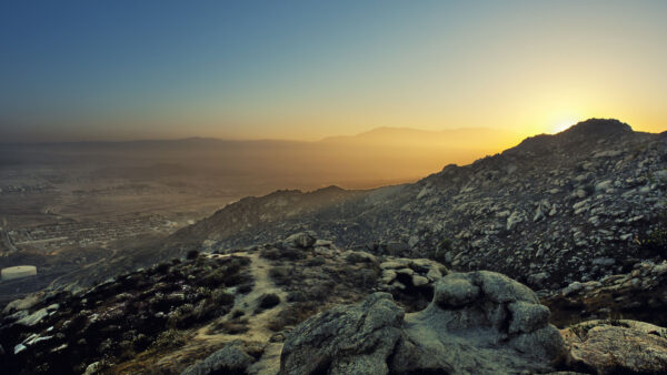 Wallpaper Black, Mountains, Stones, Twilight, Rocks, Nature