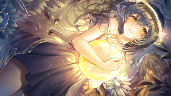 Wallpaper Eyes, Light, Girl, Background, Anime, Yellow