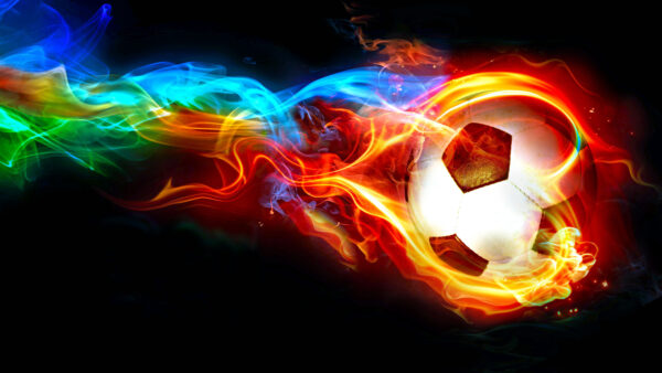 Wallpaper White, Colorful, Ball, With, Football, Background, Desktop, Fire, Black