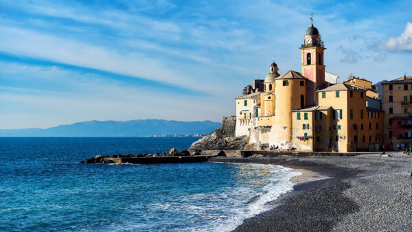 Wallpaper Liguria, Sea, Travel, Italy, Coast, Church, Camogli