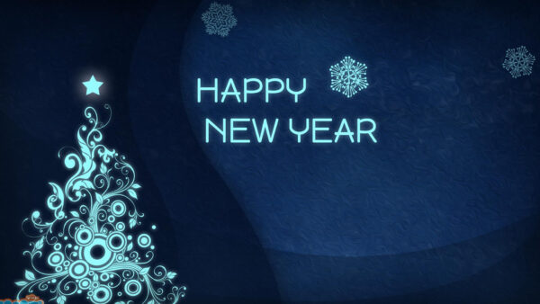 Wallpaper Blue, Background, 2021, Happy, Year, New