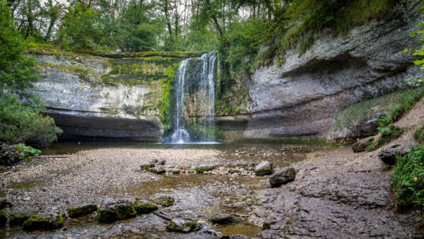 Wallpaper Rock, Trees, Landscape, Forest, From, Background, Nature, Green, Mobile, Desktop, Waterfall, View