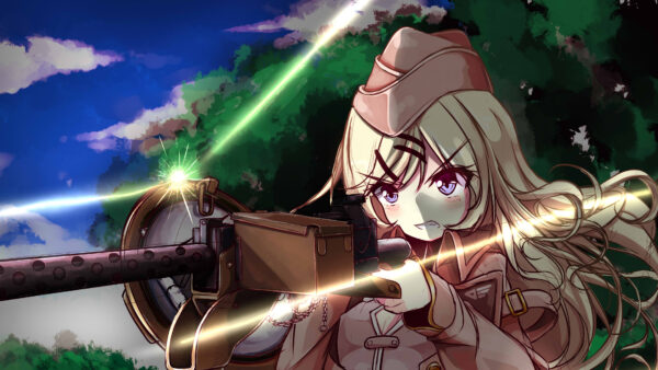 Wallpaper Desktop, With, Clouds, M1919A4, Background, Frontline, Tree, Games, Girls, And, Sky