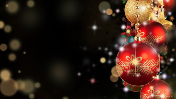 Wallpaper Balls, Red, Desktop, Golden, Christmas