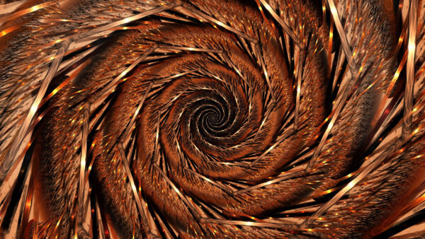 Wallpaper Glare, Brown, Fractal, Abstract, Funnel, Abstraction, Spiral