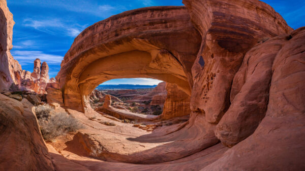 Wallpaper Arch, Brown, Red, Rocks, Sky, Canyon, Blue, Under, Nature