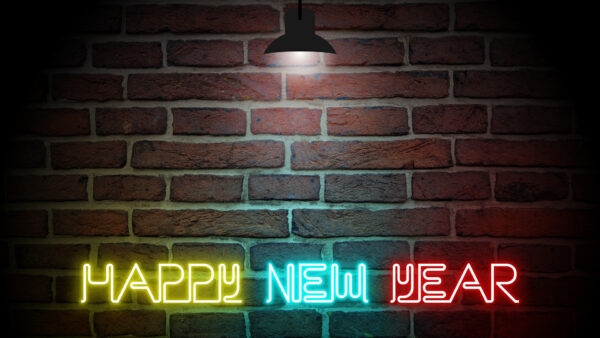 Wallpaper Neon, Brick, Background, New, Lights, WALL, Yellow, Blue, Red, Happy, Year
