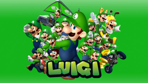 Wallpaper Luigi, Views, Different, With, Games, Background, Green, Hat