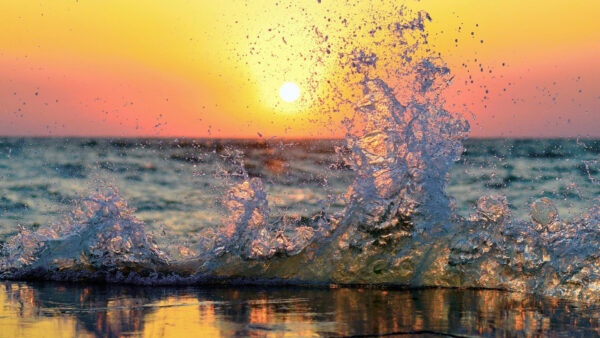 Wallpaper Waves, Sun, Splashes, Sea, Water, Nature, Shoreline