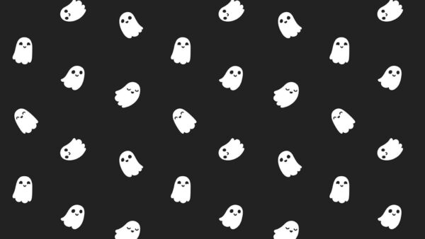 Wallpaper Little, Halloween, Ghosts, Cute, Black, Background